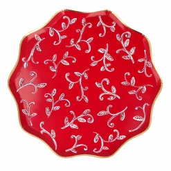 Hot Grandes assiettes Noël motifs Block Print - set de 8 Enfant Décoration De Fête