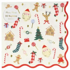 Outlet Grandes serviettes Joli Noël - set de 16 Enfant Décoration De Fête