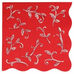 Hot Grandes serviettes Noël motifs Block Print - set de 16 Enfant Décoration De Fête