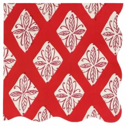 Hot Grandes serviettes Noël motifs Block Print - set de 16 Enfant Décoration De Fête