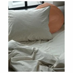 Housse de couette Striped en percale organique - Brown-Ecru | Enfant Linge De Lit Enfant|Linge De Lit