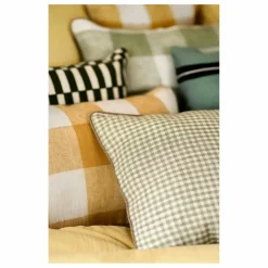Clearance Housse de coussin vichy en lin Piana II | Coussins