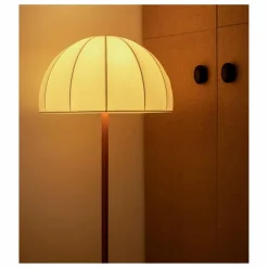 Lampadaire Duomo pied en cuir cognac | Luminaires