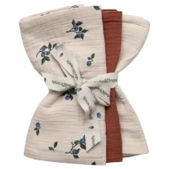 Hot Langes Blueberry en mousseline de coton - Set de 3 | Langes|Puériculture