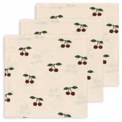 Langes en coton bio Cherry - Set de 3 | Langes|Bavoirs, Langes