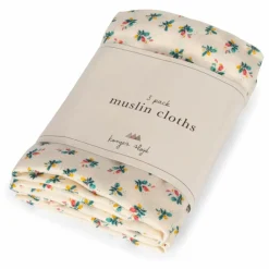 Sale Langes en coton bio Fleurs - Set de 3 Langes|Bavoirs, Langes