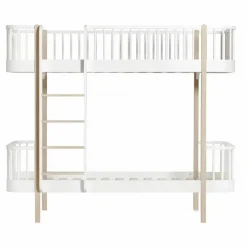 Hot Lits superposés Wood 90x200 cm en chêne échelle face Enfant Lits, Matelas Enfant