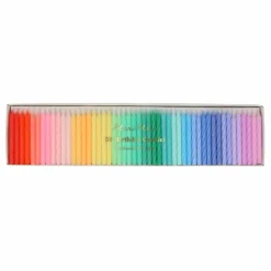 Clearance Mini bougies torsadées Arc-en-ciel - Set de 50 Enfant Décoration De Fête