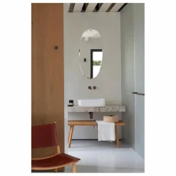 Clearance Miroir extra plat biseauté - forme aléatoire ovale 45x95 cm Miroirs