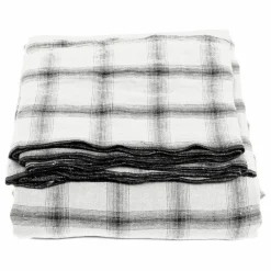 New Nappe Highlands à carreaux en lin lavé | Linge De Table|Art De La Table