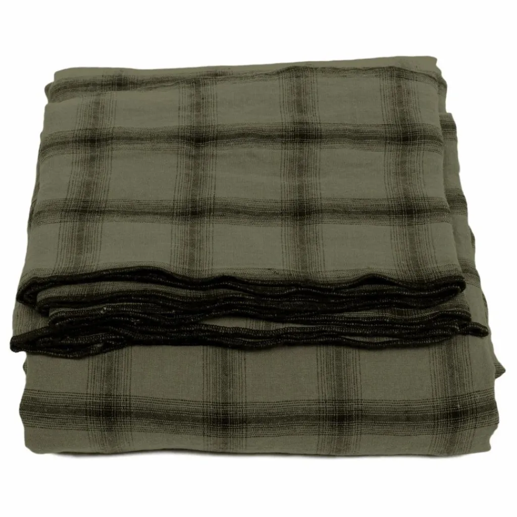 Hot Nappe Highlands à carreaux en lin lavé | Linge De Table|Art De La Table