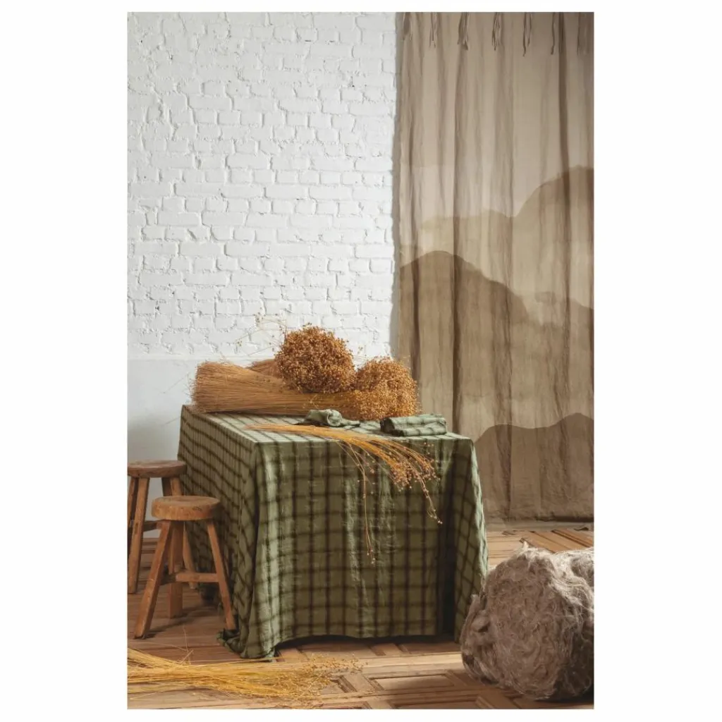 Hot Nappe Highlands à carreaux en lin lavé | Linge De Table|Art De La Table