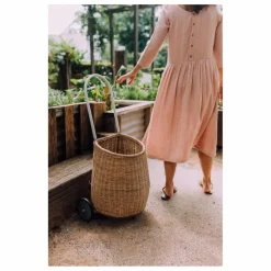 Online Panier à roulettes adulte en rotin Luggy Petits Rangements