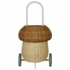 Hot Panier à roulettes en rotin Champignon Enfant Rangements|Patères, Paniers Enfant