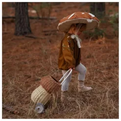 Hot Panier à roulettes en rotin Champignon Enfant Rangements|Patères, Paniers Enfant