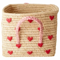 Hot Panier de rangement en raphia Cœurs Enfant Rangements|Patères, Paniers Enfant