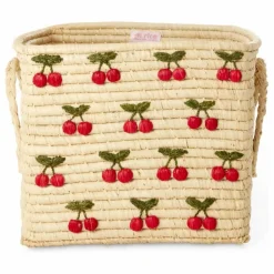 Clearance Panier de rangement en raphia Cerises Enfant Rangements|Patères, Paniers Enfant