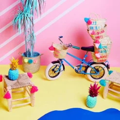 Online Panier Pompon brodé Happy Forever Femme/Enfant Sacs Weeks Ends|Sacs Week-End