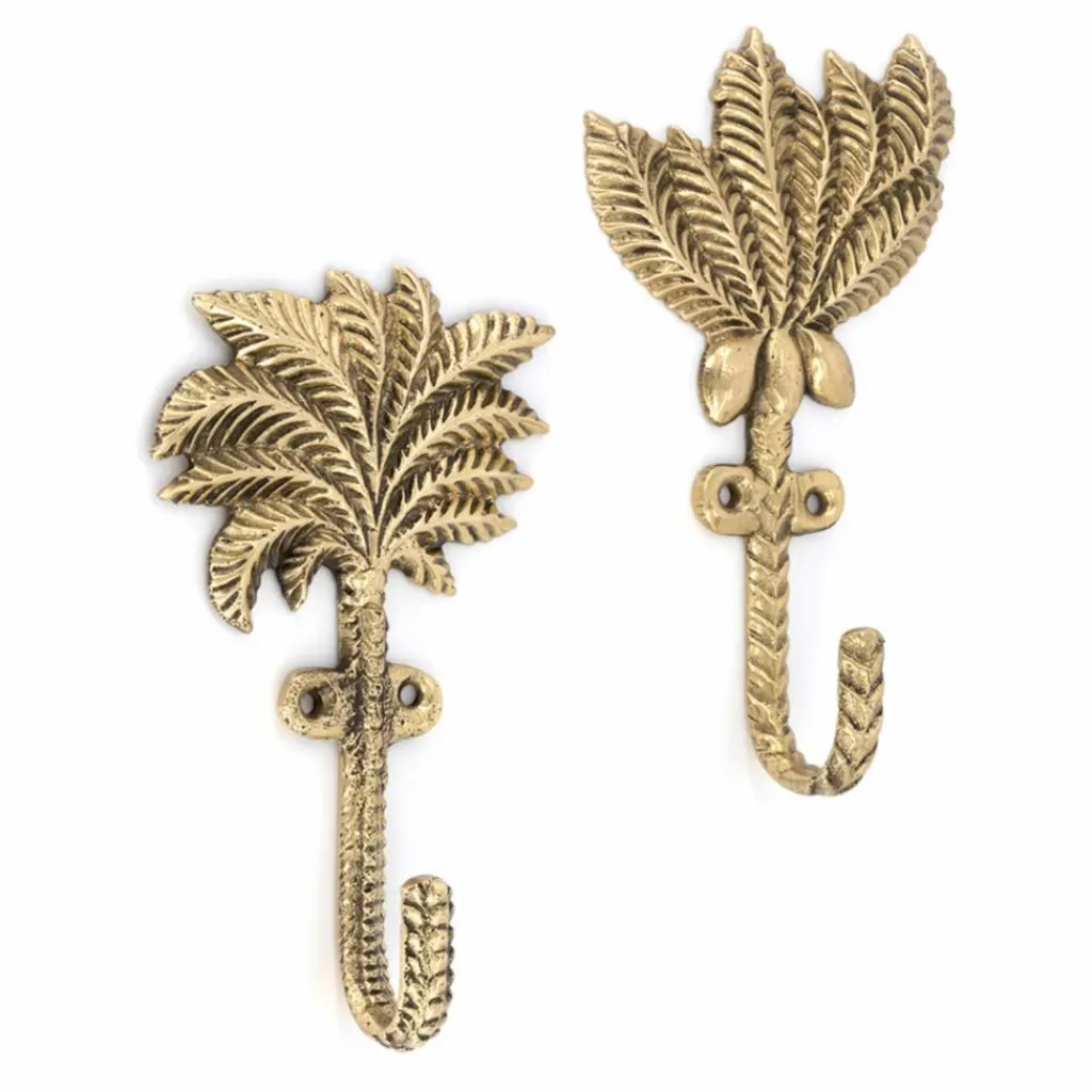 Clearance Patères Devi Palmtree en laiton recyclé - Set de 2 | Enfant Patères|Patères, Paniers Enfant