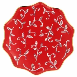 Petites assiettes de Noël motifs Block Print - set de 8 Enfant Décoration De Fête