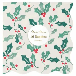 Sale Petites serviettes Houx - set de 16 Enfant Décoration De Fête