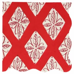 Best Petites serviettes Noël motifs Block Print - set de 16 Enfant Décoration De Fête