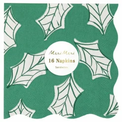 Best Petites serviettes Noël motifs Block Print - set de 16 Enfant Décoration De Fête