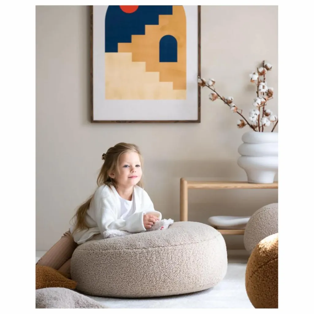 New Pouf en teddy | Enfant Matelas De Sol, Poufs Enfant