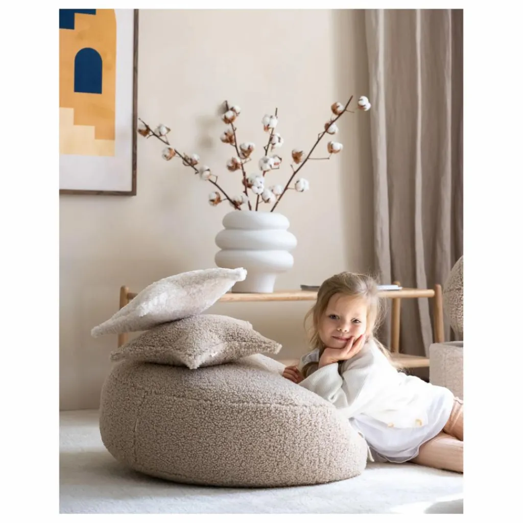 New Pouf en teddy | Enfant Matelas De Sol, Poufs Enfant