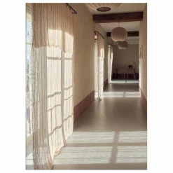 Clearance Rideau Vice Versa frangé en gaze de lin bayadère | Rideaux|Rideaux