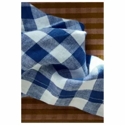 Serviette de table en lin lavé Vichy | Linge De Table|Art De La Table