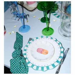 Outlet Serviettes en coton bio Vichy - Set de 2 | Linge De Table|Art De La Table