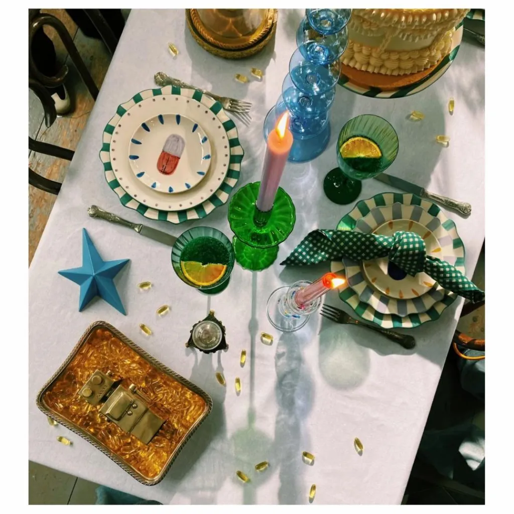 Outlet Serviettes en coton bio Vichy - Set de 2 | Linge De Table|Art De La Table