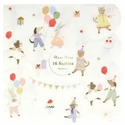 Outlet Serviettes en papier d'anniversaire Animal Friends - Set de 16 Enfant Décoration De Fête