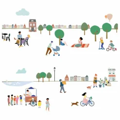 Clearance Sticker frise Mon Village Enfant Décoration Murale|Déco Murale Enfant