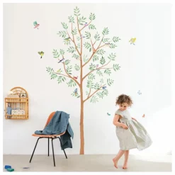 Hot Sticker Géant Arbre de Printemps Enfant Déco Murale Enfant
