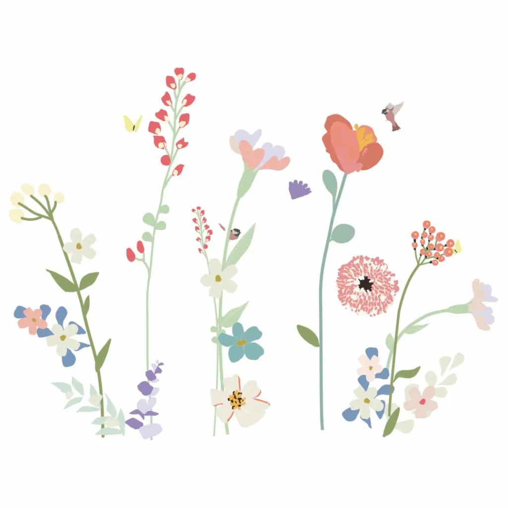 Outlet Sticker géant Fleurs des champs Enfant Décoration Murale|Déco Murale Enfant