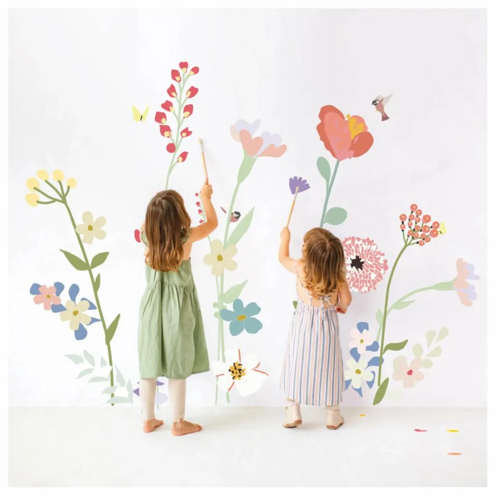Outlet Sticker géant Fleurs des champs Enfant Décoration Murale|Déco Murale Enfant