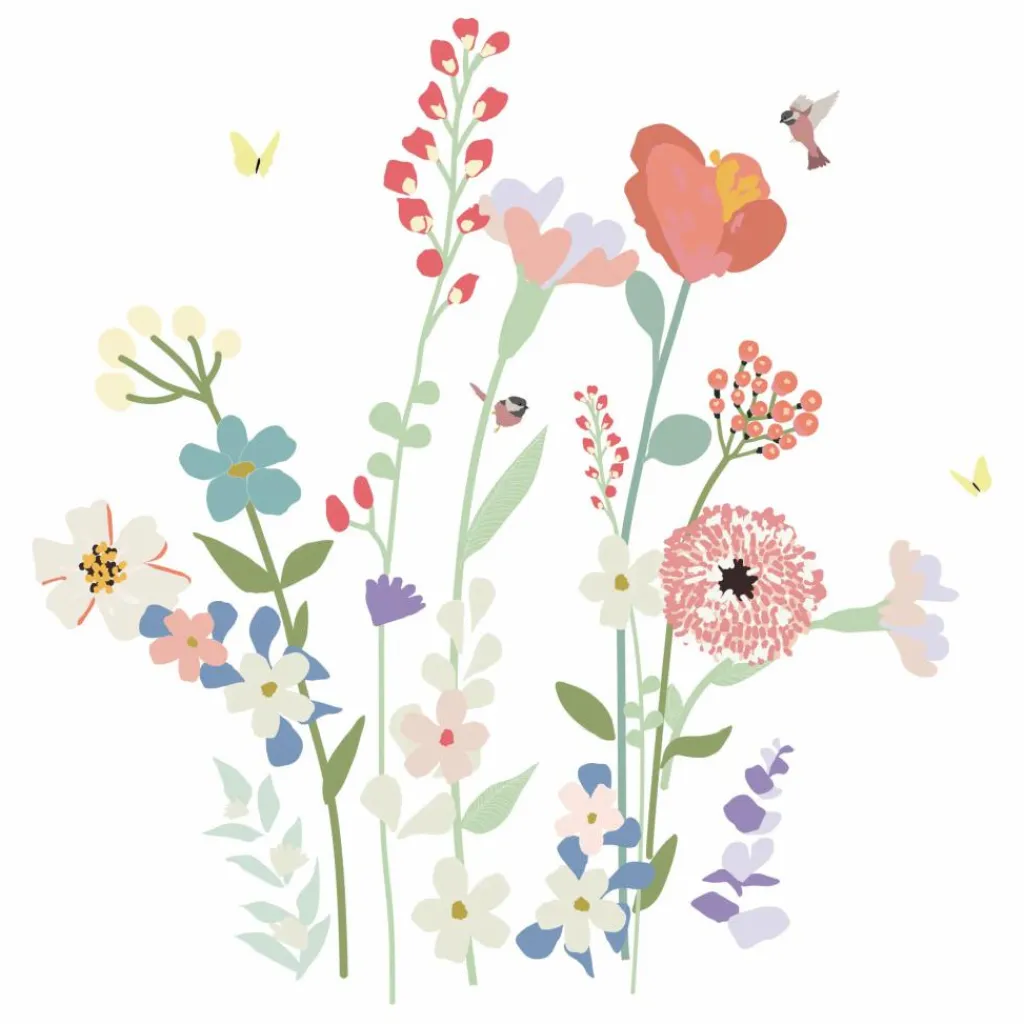 Outlet Sticker géant Fleurs des champs Enfant Décoration Murale|Déco Murale Enfant