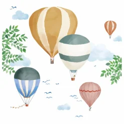 Sale Sticker géant Montgolfière Aquarelle Enfant Décoration Murale|Déco Murale Enfant