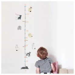 Sticker toise Lapin multilingue Enfant Décoration Murale|Déco Murale Enfant
