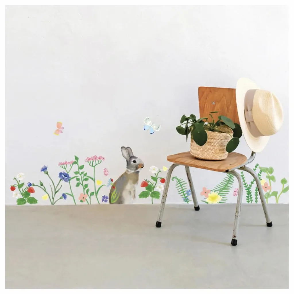 Stickers easy Lapin de printemps Enfant Décoration Murale|Déco Murale Enfant