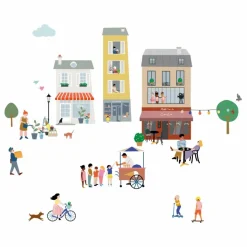 Stickers easy Mon Village Enfant Décoration Murale|Déco Murale Enfant