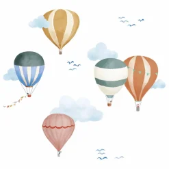 Sale Stickers easy Montgolfiere Aquarelle Enfant Déco Murale Enfant