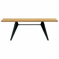 Outlet Table EM en naturel huilé 220x90 cm - piètement noir - Jean Prouvé | Tables, Bureaux