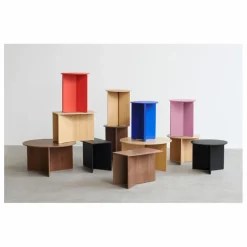 Discount Table Slit ronde en bois | Tables, Bureaux