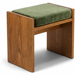 Online Tabouret Chiesa velours côtelé brillant et frêne finition iroko | Poufs, Matelas De Sol