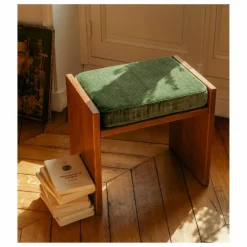 Online Tabouret Chiesa velours côtelé brillant et frêne finition iroko | Poufs, Matelas De Sol