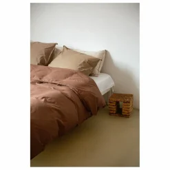 Taie d'oreiller Striped en percale organique - Brown-Ecru | Enfant Linge De Lit Enfant|Linge De Lit