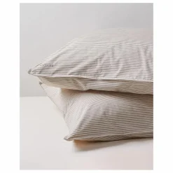 Taie d'oreiller Striped en percale organique - Brown-Ecru | Enfant Linge De Lit Enfant|Linge De Lit